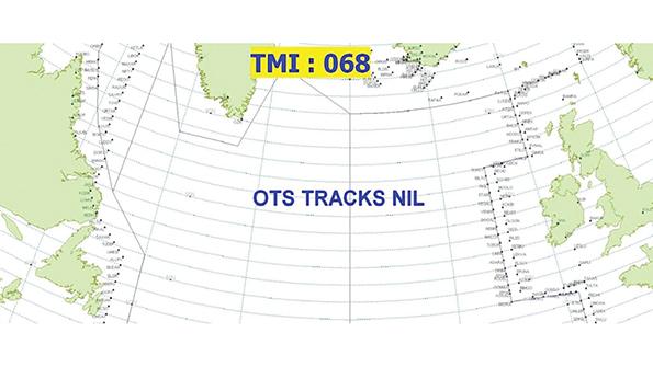North Atlantic Ocean aeronautical map