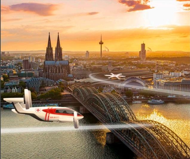 UAM over a European city