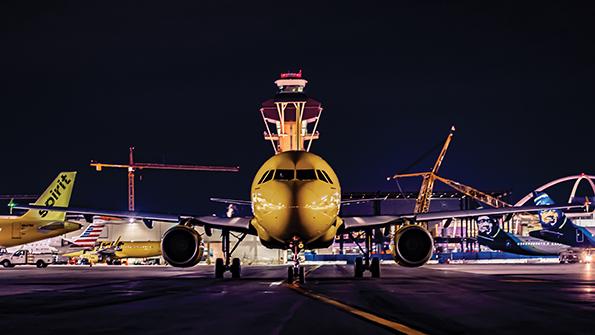aircraft on Los Angeles World Airports tarmac