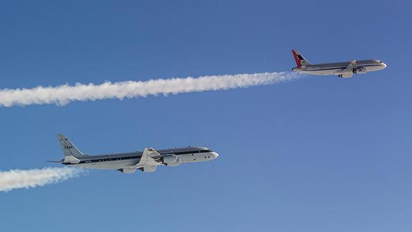 DLR’s Airbus A320 research aircraft, NASA’s DC-8