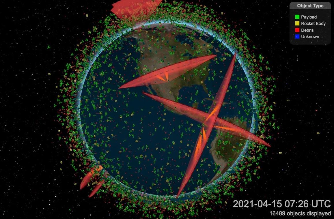 LeoLabs screen shot of space objects