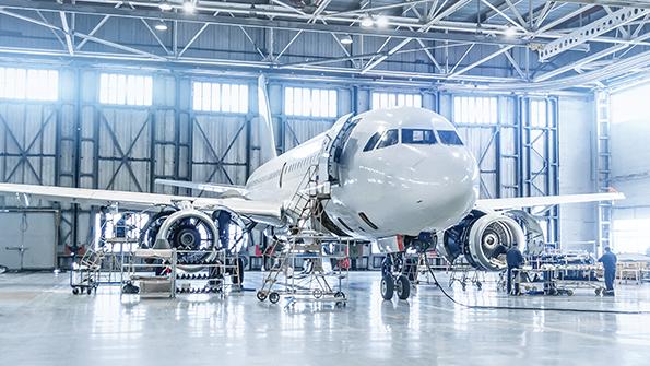 Technics aircraft in hangar