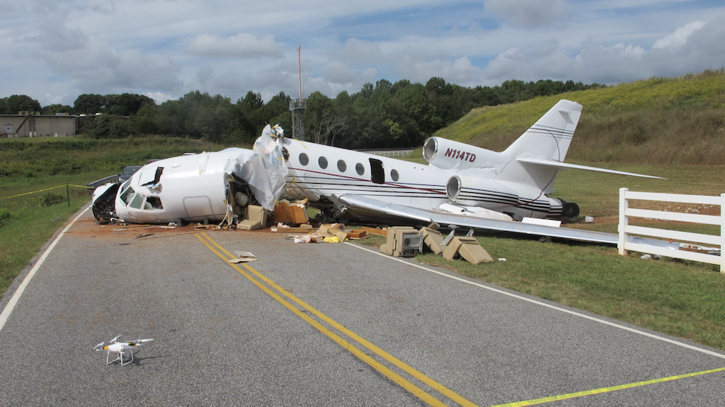 Falcon 50 runway overrun at Greenville