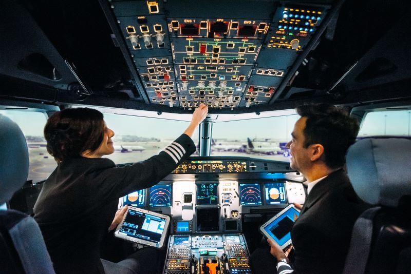 UK pilots in a cockpit