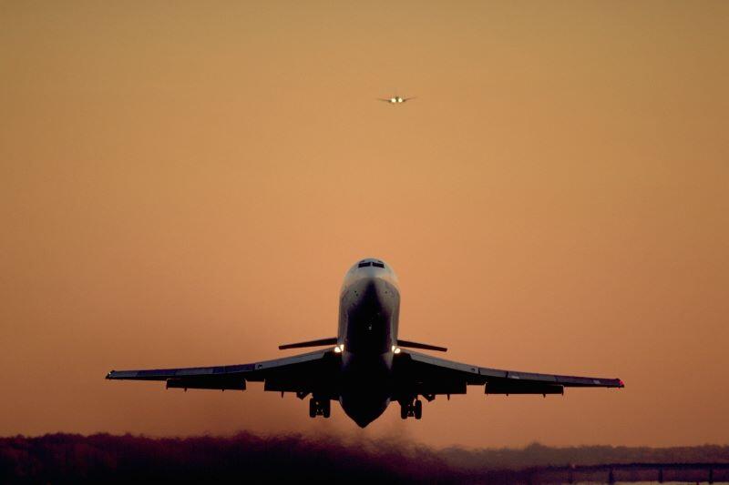 generic aircraft sunset