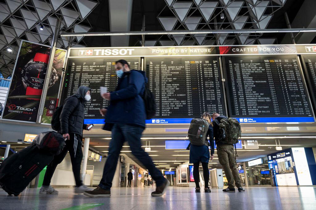passenger at Frankfurt airport