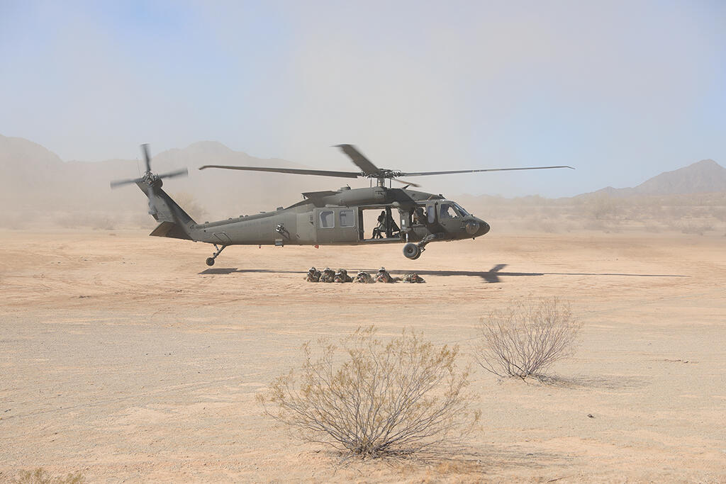 UH-60 helicopter in desert