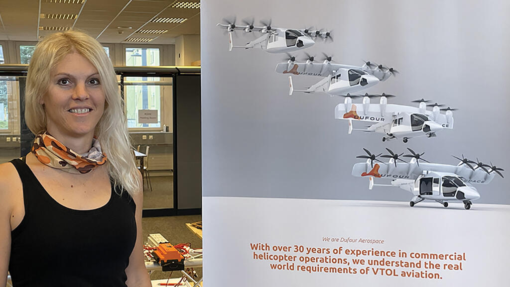 Dufour Aerospace Chief Technology Officer Jasmine Kent and tilting eVTOL