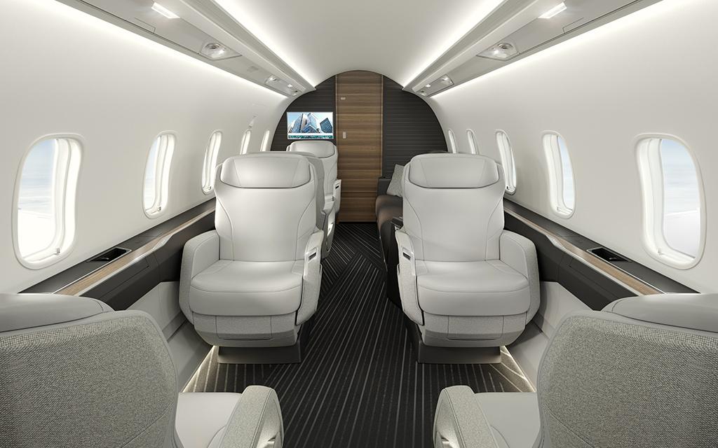 Bombardier Challenger 3500 super-midsize jet cabin interior