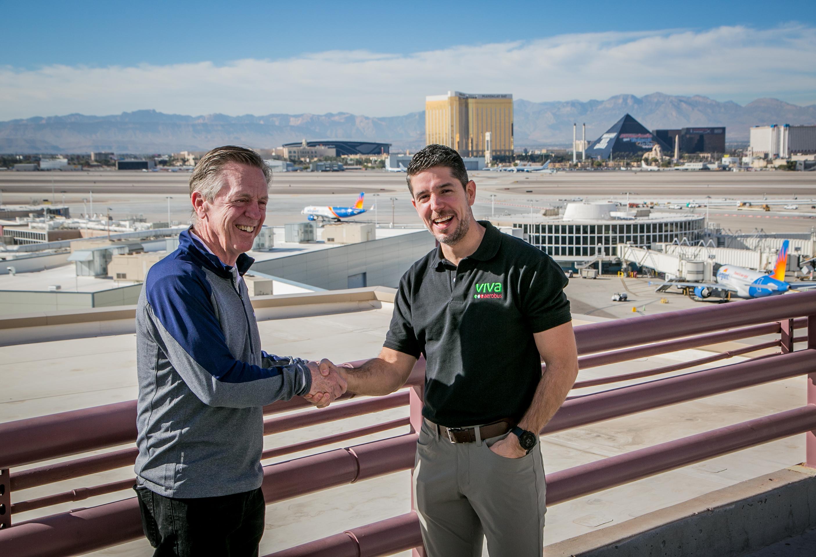 Allegiant CEO Maurice Gallagher and Viva Aerobus CEO Juan Carlos Zuazua
