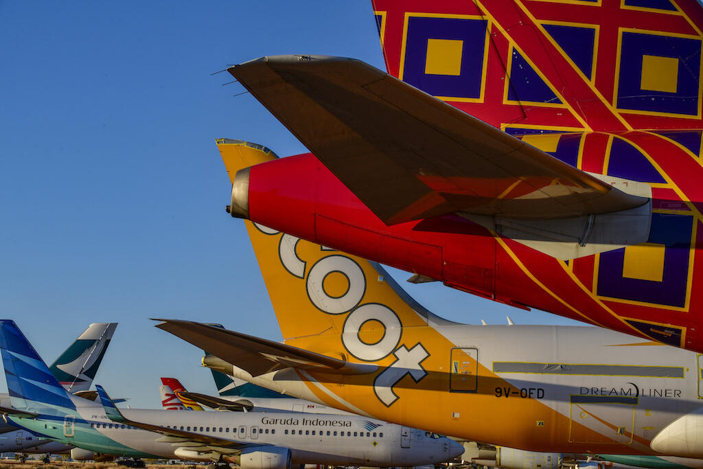 Aircraft parked at Asia Pacific Aircraft Storage
