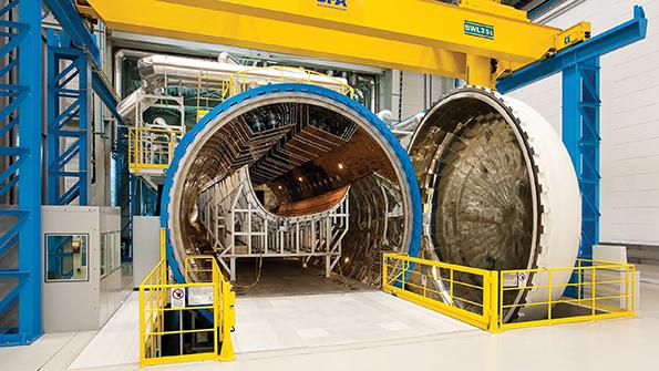 A350 composite fuselage panels being produced in produced in Augsburg