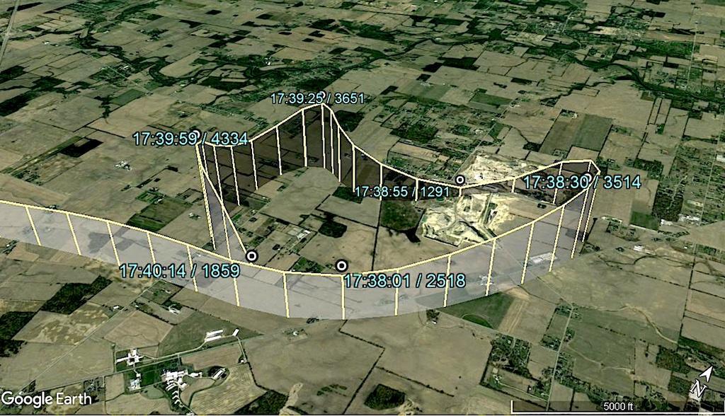 Final flight path graphic