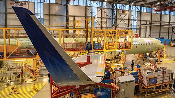 Aircraft being worked on