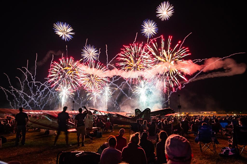 Crowd at fireworks close at EAA AirVenture Oshkosh 2022