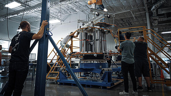 full-scale structural model of the Blue Ghost Lunar Lander 