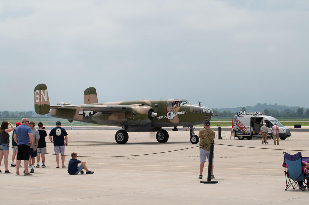 B-25 Berlin Express at the Sound of Speed Airshow Warbird fly-in.