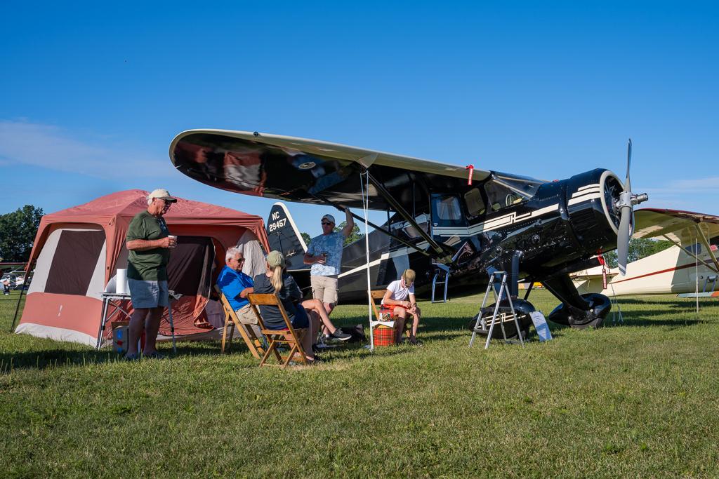 Roger Brown with family and friends and his 1943 Howard at EAA AirVenture Oshkosh