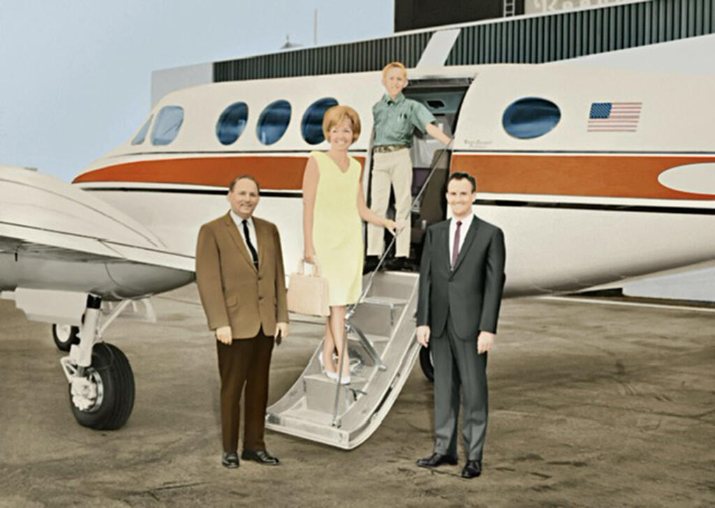 Walt Disney's King Air 90 LJ57. Chuck Malone (personal pilot), Bette Malone, Mark Malone and Bob Wall (copilot)