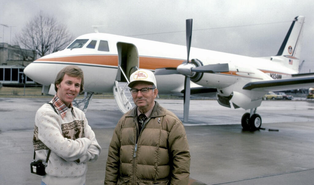 Mark and Chuck Malone with Walt Disney's Gulfstream