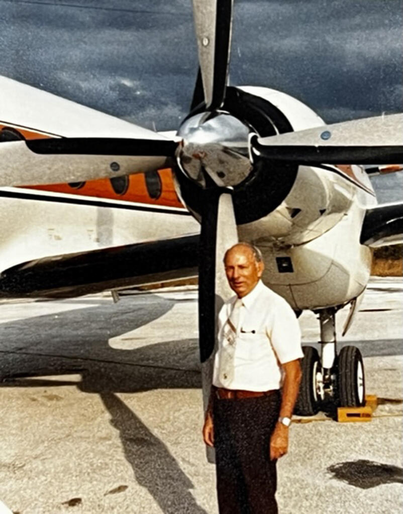 Chuck Malone by the Dowty Rotol propeller