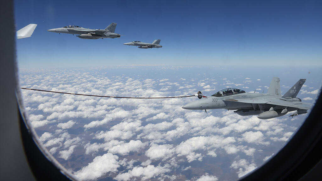 RAAF EA-18G Growlers and Airbus A330 Multi-Role Tanker Transport (