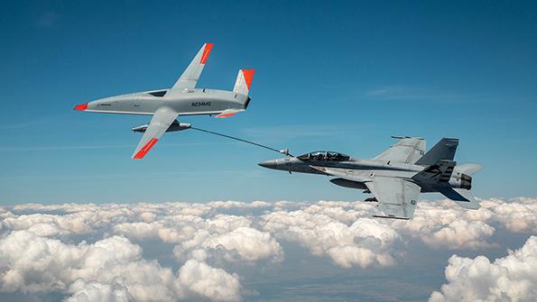 MQ-25 with a Boeing F/A-18F