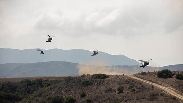 U.S. Army Blackhawks in flight