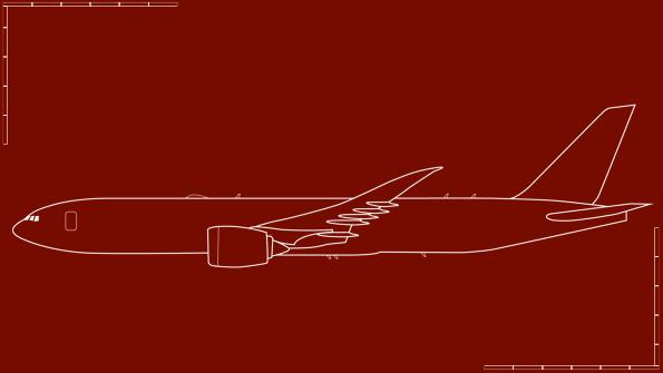 Boeing 777-8F side view drawing