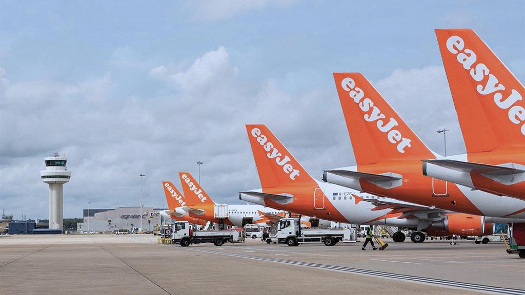 EasyJet aircraft on tarmac at airport
