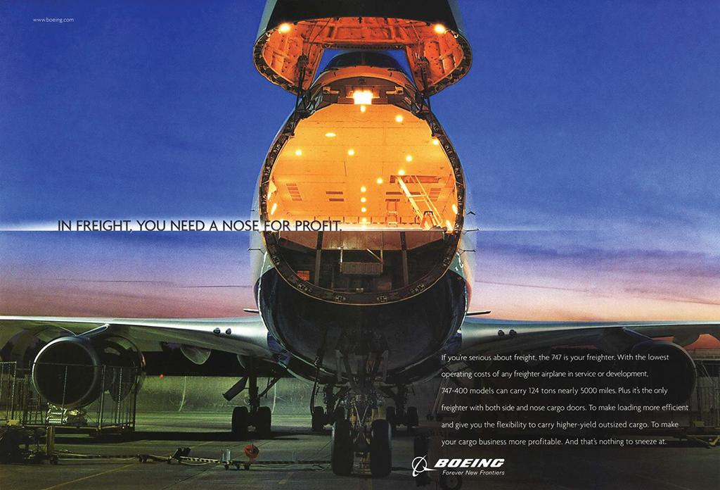A 2005 ad for the freighter version of the 747-400