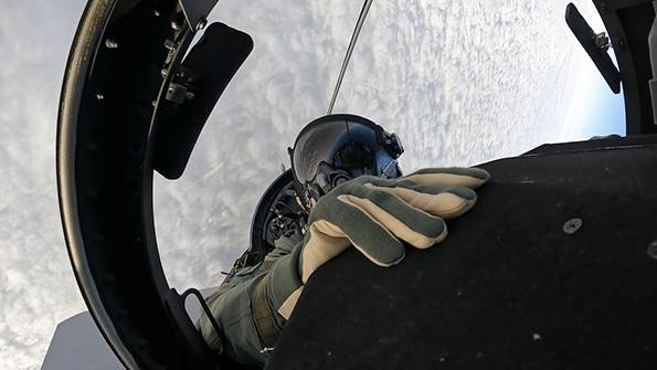 steve trimble riding in a Saab-owned JAS 39D Gripen