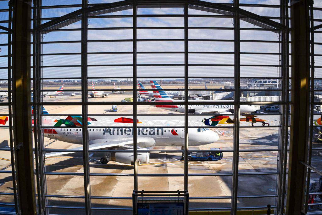 American Airlines jets at DCA