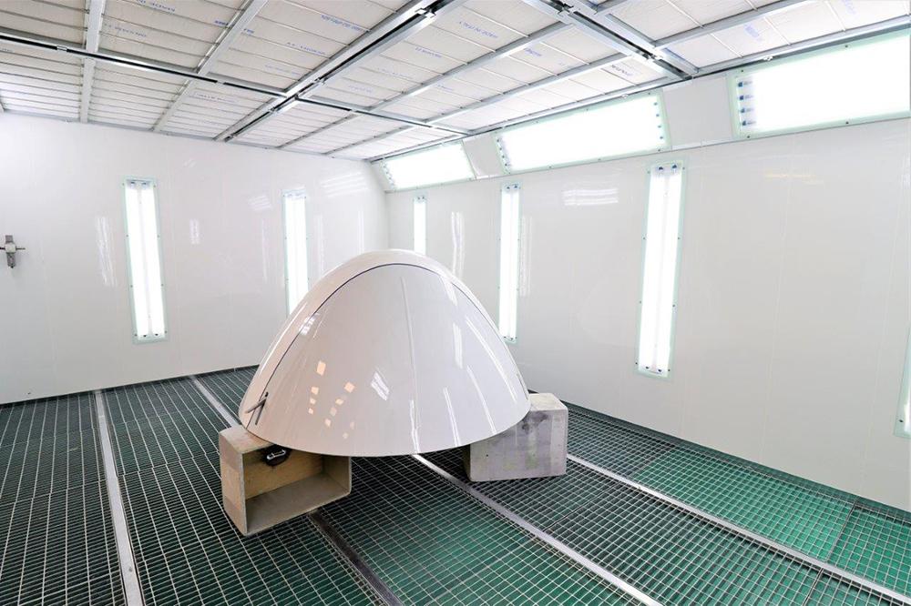 Radome inside Aeroplex of Central Europe's new paint shop
