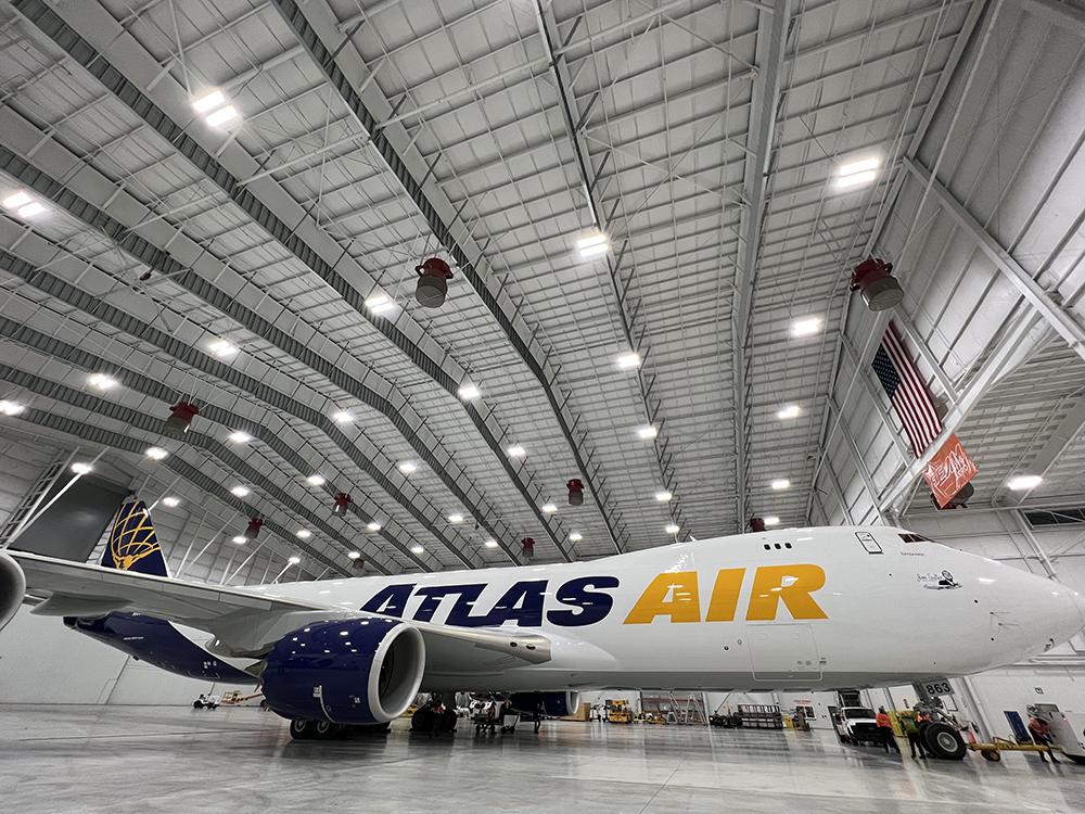 Atlas Air 747 in FEAM Aero CVG hangar