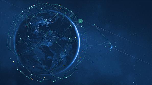 satellite constellation in space