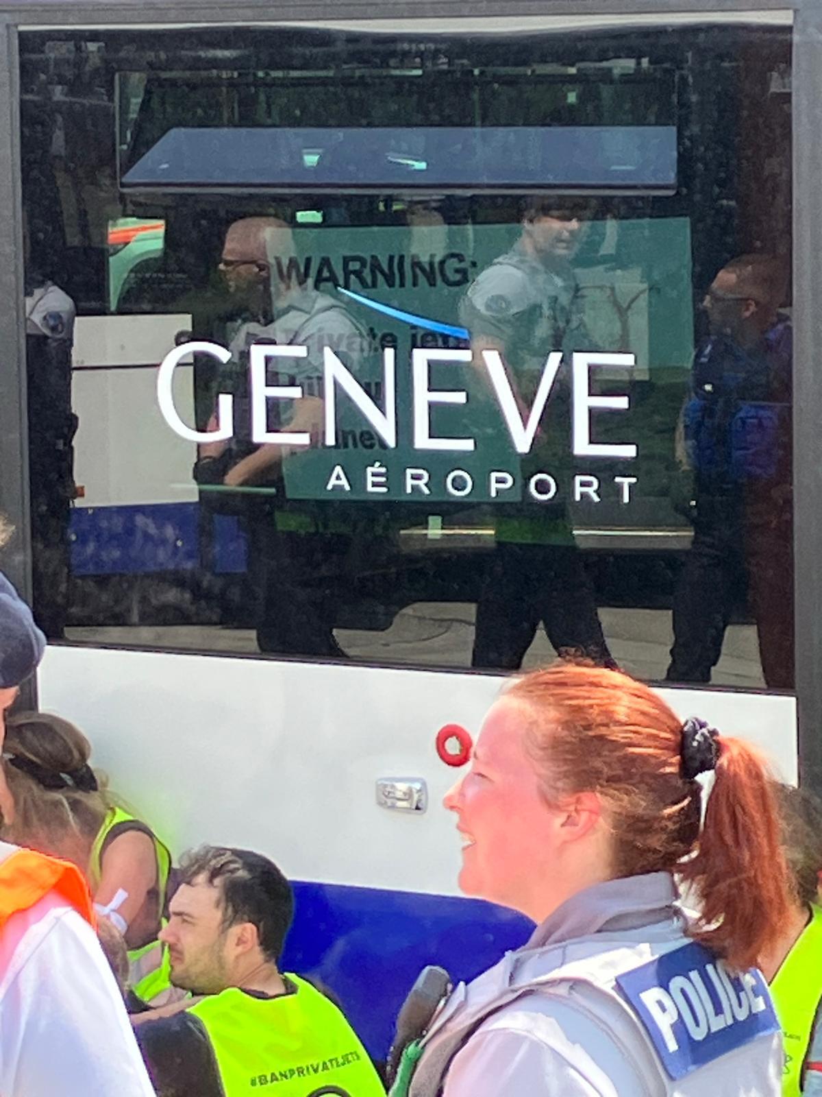 Protesters at EBACE 2023