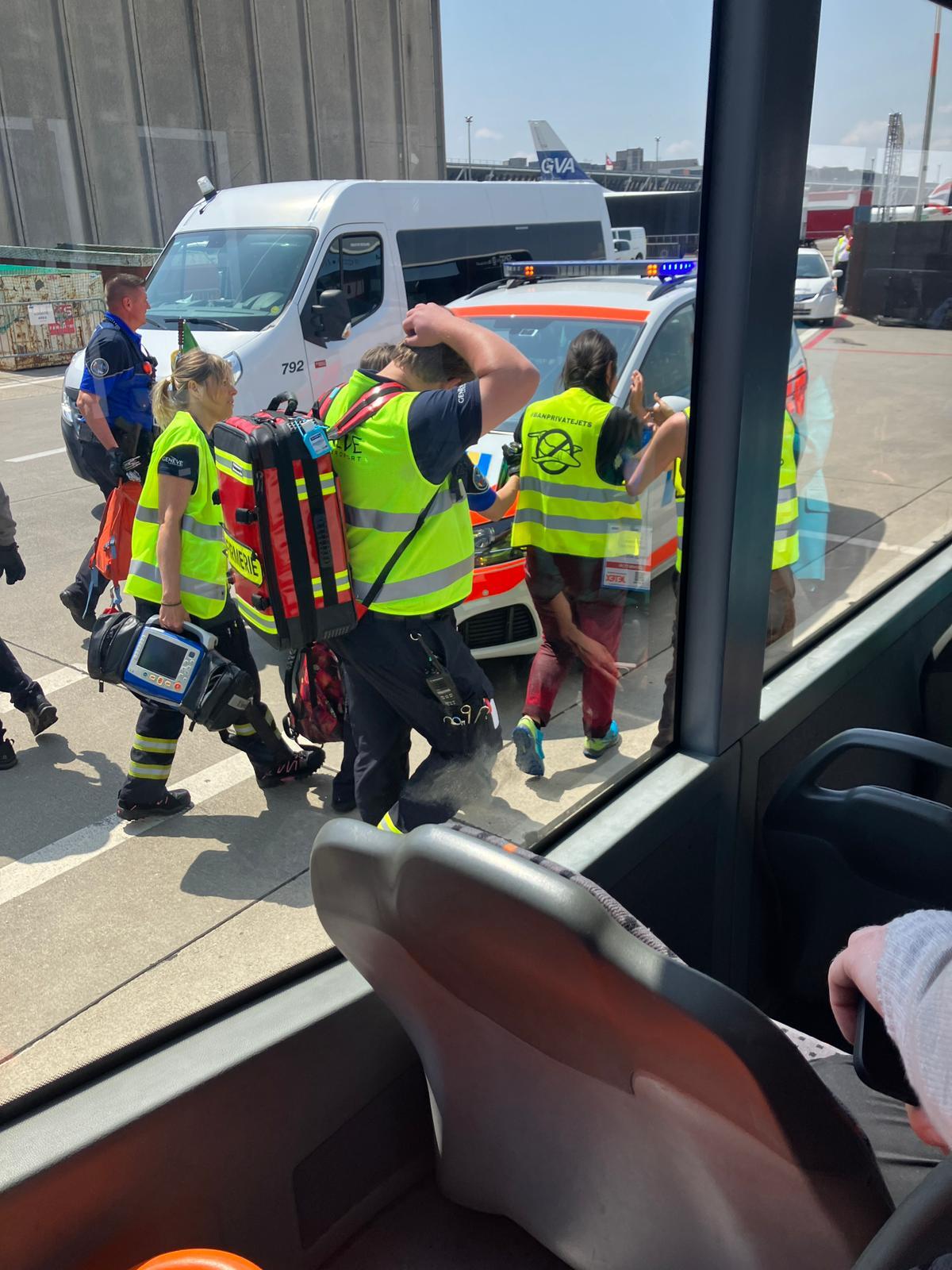 Protesters at EBACE 2023