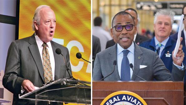 Former FAA ATO Chief Operating Officer David Grizzle (left) and Acting Administrator BIlly Nolen (right)