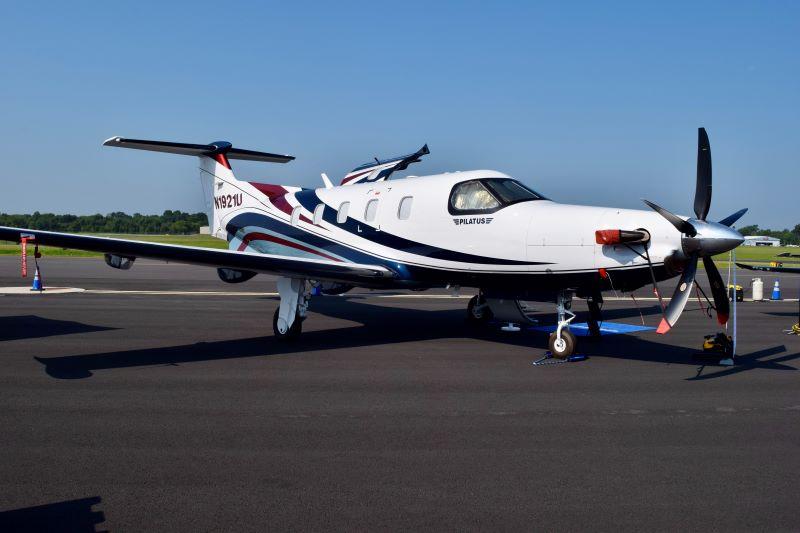 A Pilatus PC-12 single-engine turboprop. 