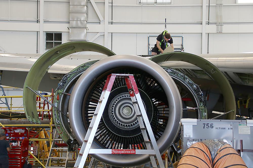 Technician works on-wing