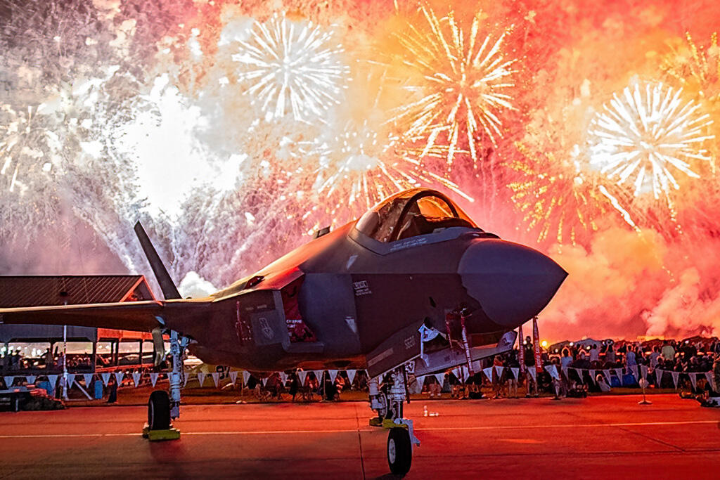 F-35 Under Oshkosh fireworks