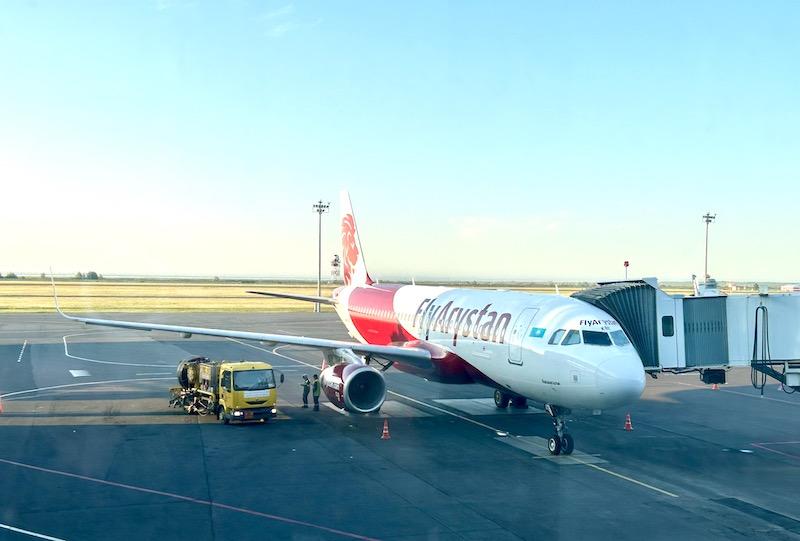 flyarystan jet on tarmac