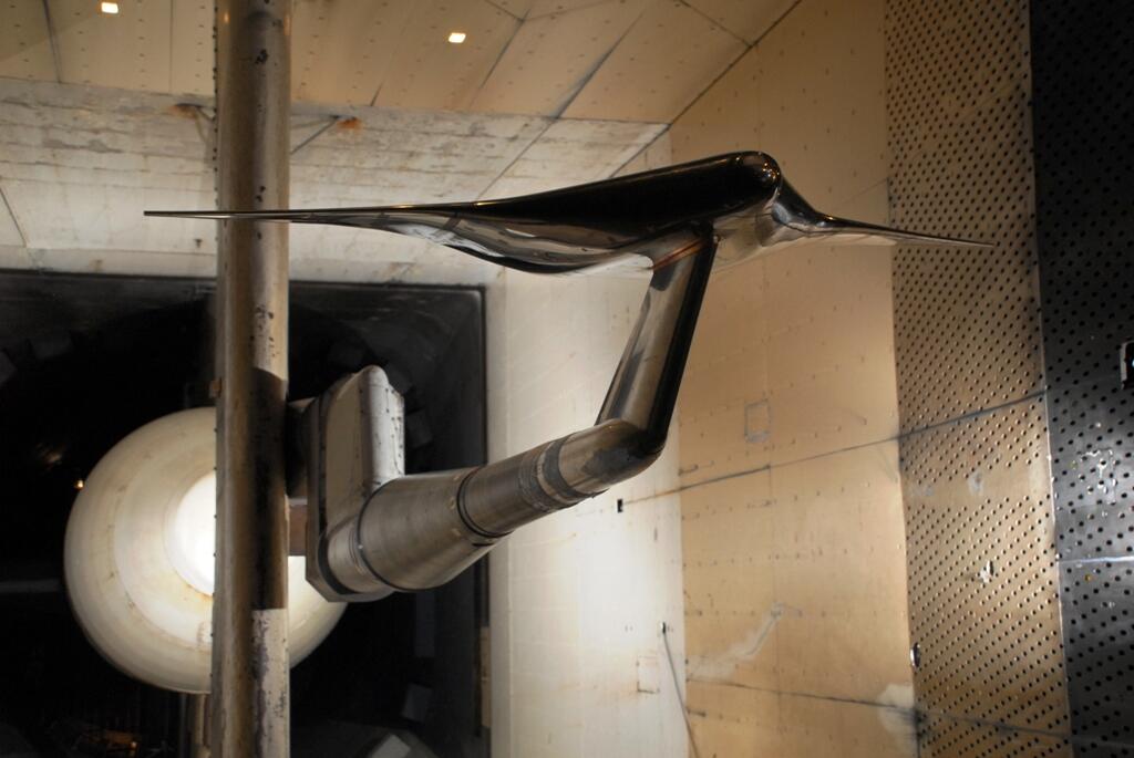 BWB-450-1L 2%-scale model in wind tunnel