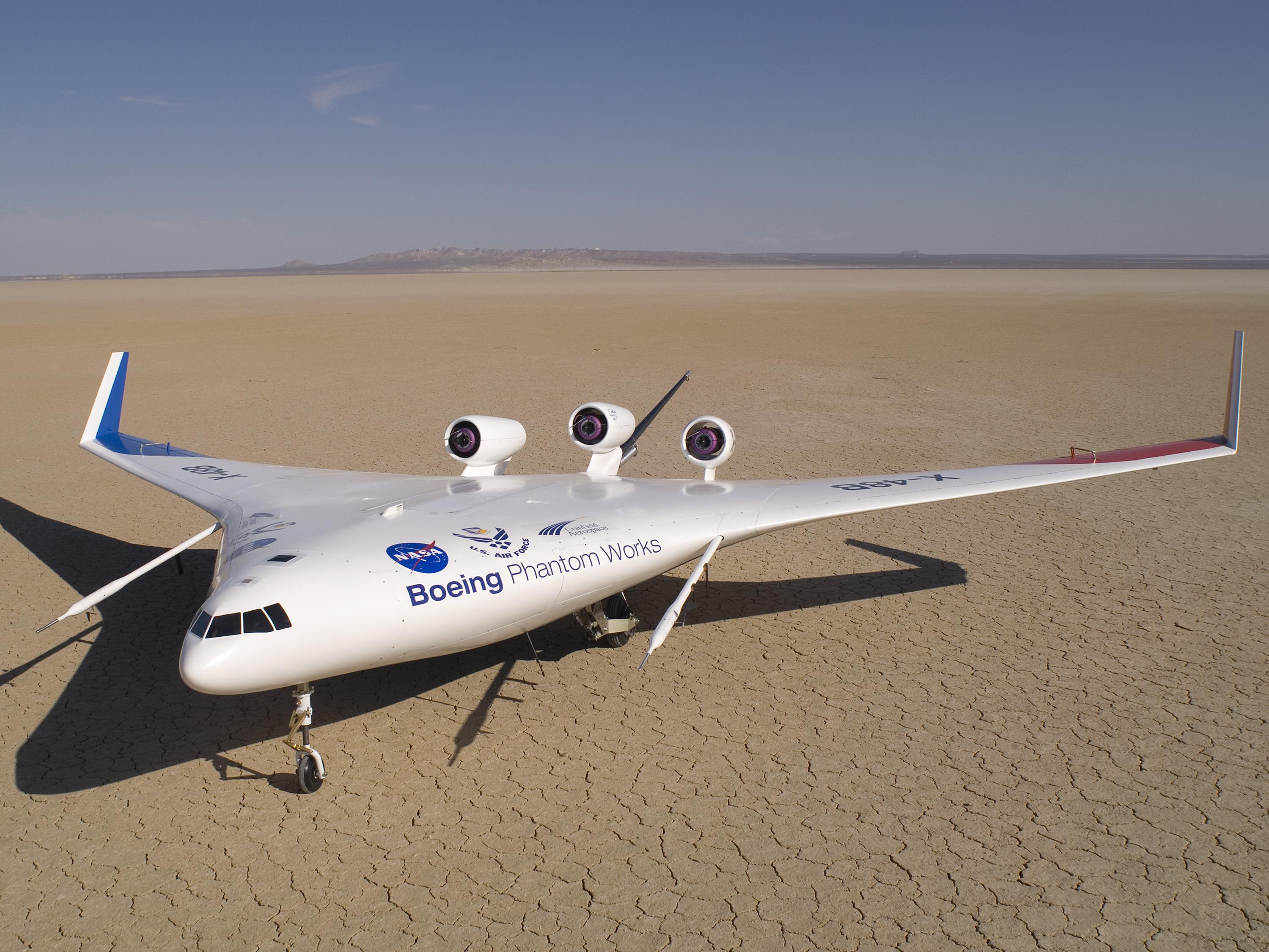 8.5% scale X-48B model in the desert