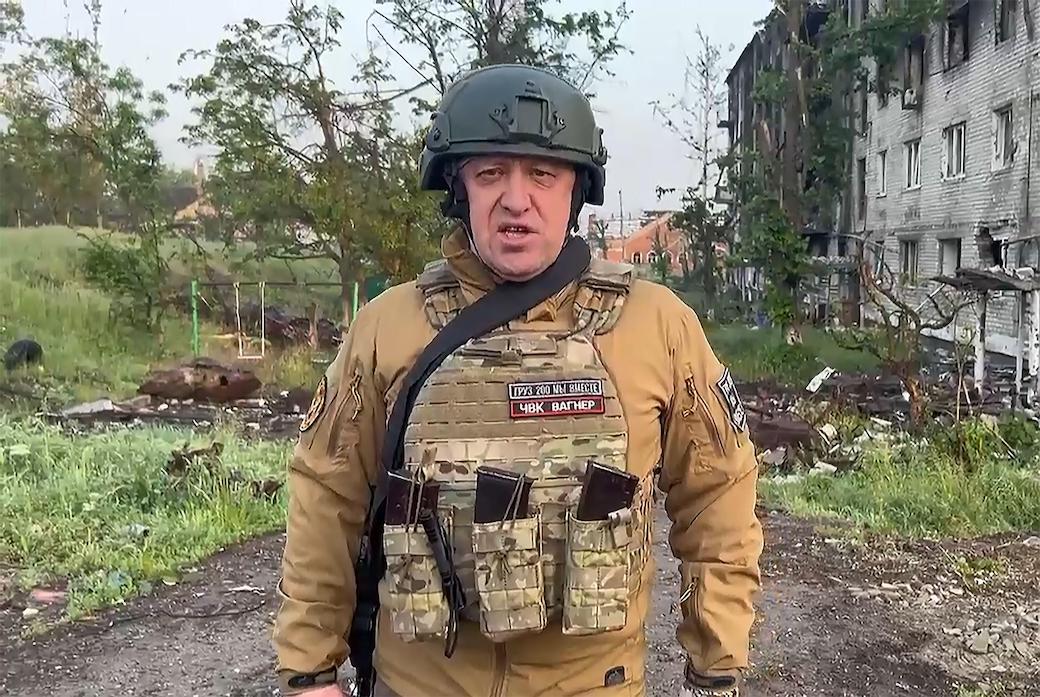 Yevgeny Prigozhin in Ukraine in May 2023