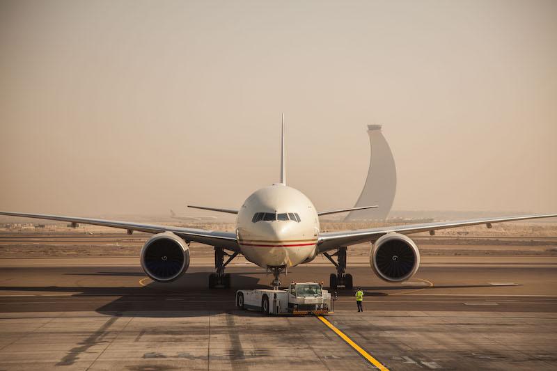 airliner at Abu Dhabi airport