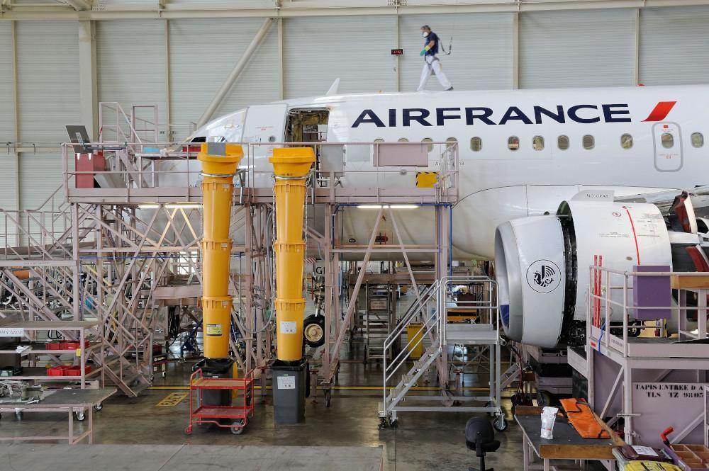 Air France aircraft in hangar