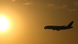 generic aircraft A380 sunset