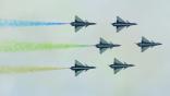 Chinese J-10 fighters flying in formation